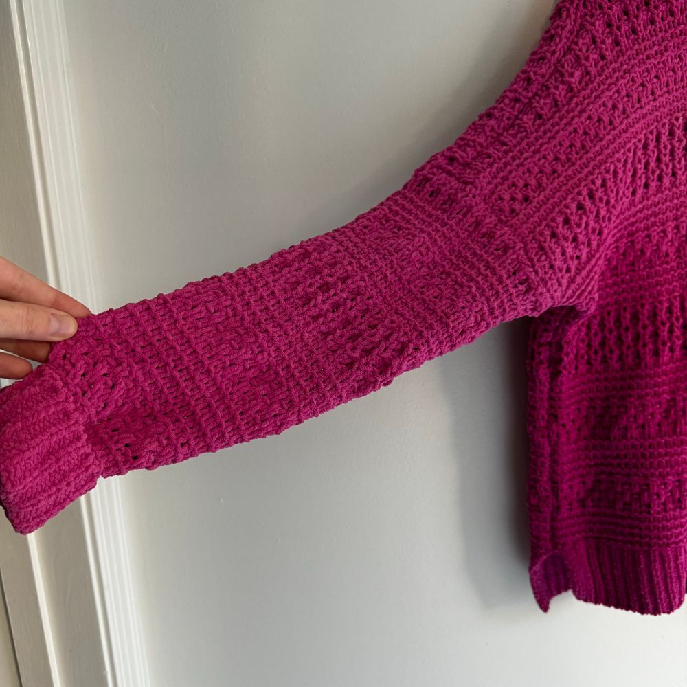 Abercrombie Chenille Knit Pullover‎ Pink Cozy Sweater Size Large Mock Neck - Picture 8 of 8